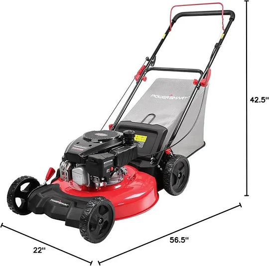 PowerSmart Gas LawnMower 21-Inch 144 cc OHV Engine 3-in-1 PushMower with Bagging,Great for LawnBusiness(DV8621P)