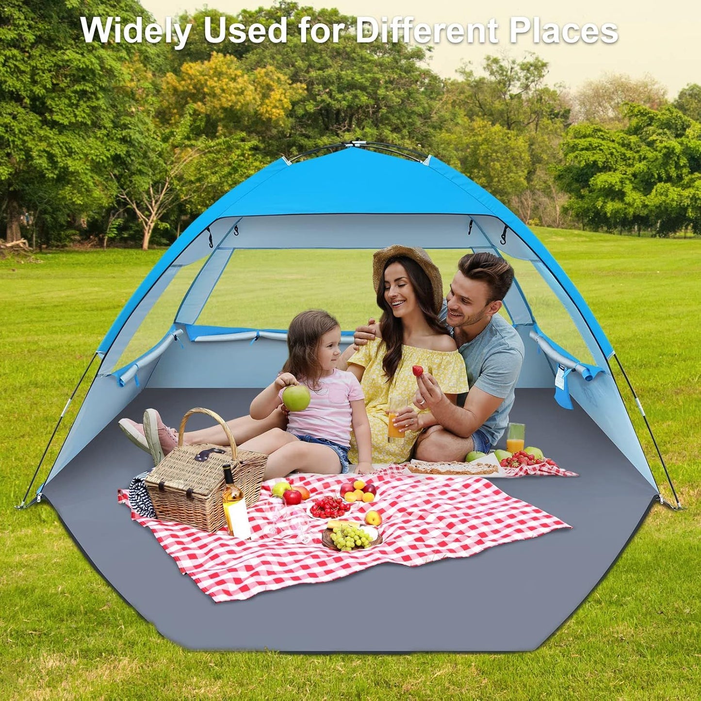 Gorich Beach Tent - UPF 50+ Sun Shelter (3-10 Person) | Lightweight, Easy Setup & Portable Beach Cabana