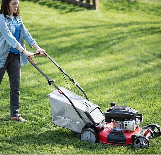 PowerSmart Gas LawnMower 21-Inch 144 cc OHV Engine 3-in-1 PushMower with Bagging,Great for LawnBusiness(DV8621P)