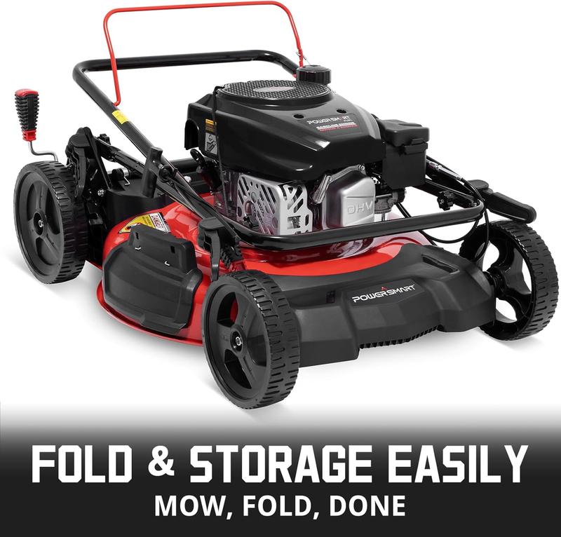 PowerSmart Gas LawnMower 21-Inch 144 cc OHV Engine 3-in-1 PushMower with Bagging,Great for LawnBusiness(DV8621P)