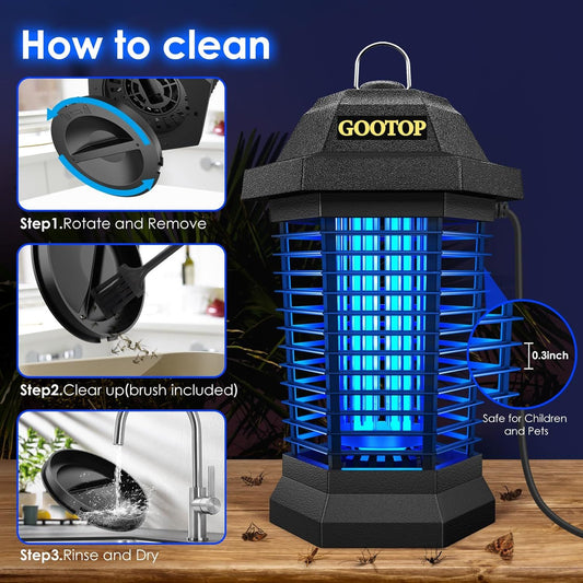 4200V Bug Zapper - 10Y Lifespan | Indoor/Outdoor, Waterproof | 6.5ft Cord - Mosquito & Fly Killer