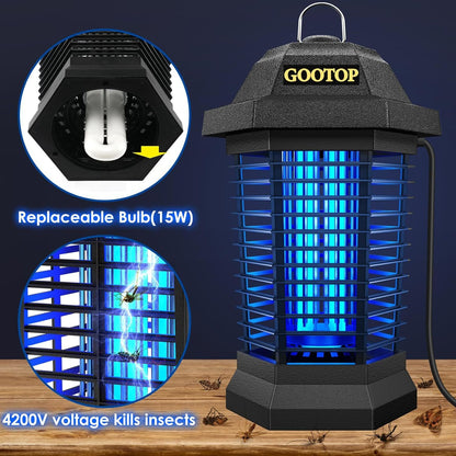 4200V Bug Zapper - 10Y Lifespan | Indoor/Outdoor, Waterproof | 6.5ft Cord - Mosquito & Fly Killer