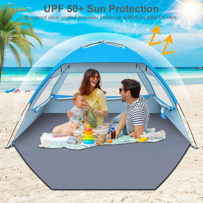 Gorich Beach Tent - UPF 50+ Sun Shelter (3-10 Person) | Lightweight, Easy Setup & Portable Beach Cabana