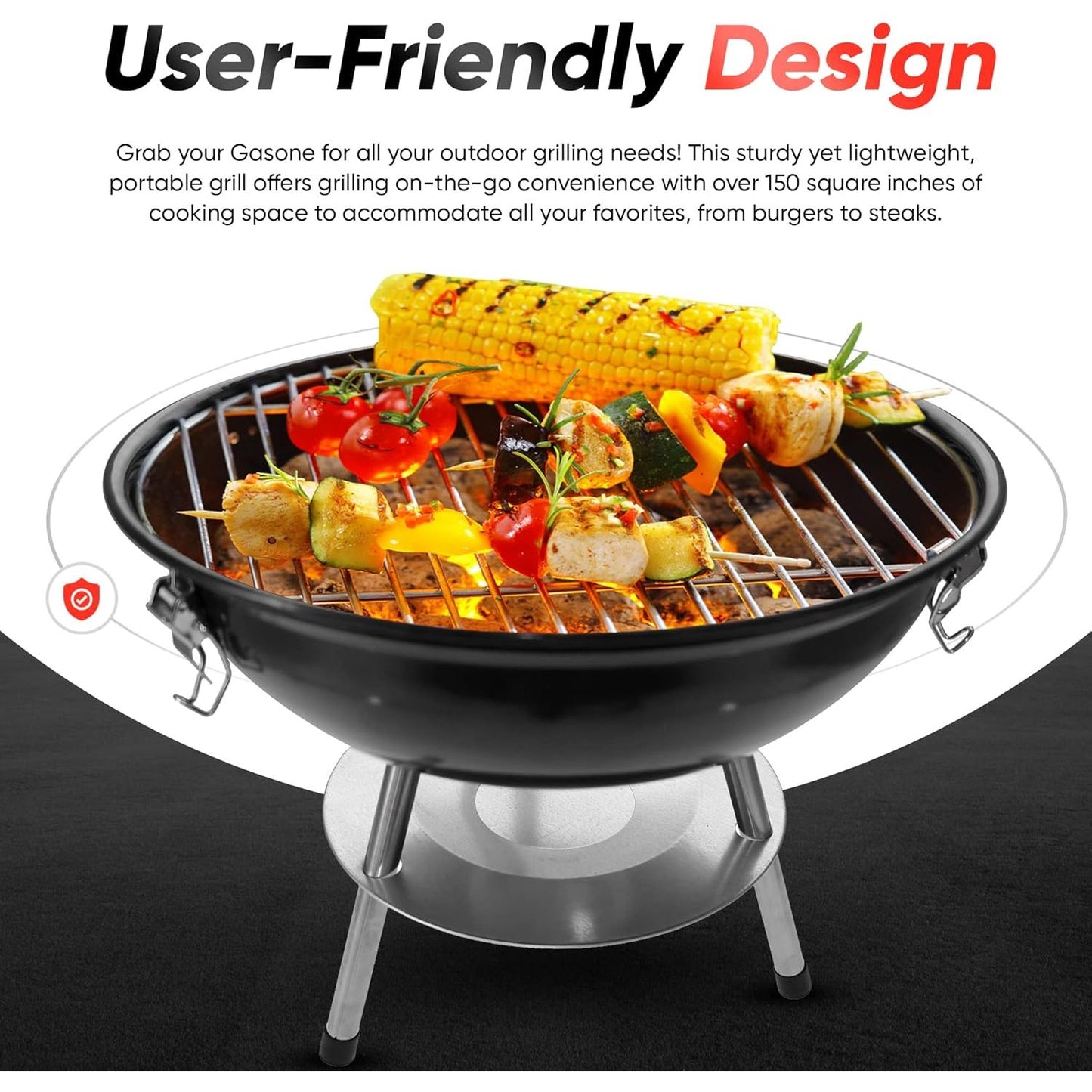GasOne Mini Grill – 14" Compact, Secure Lid & Smart Venting – Ultimate Camping & Backyard BBQ!